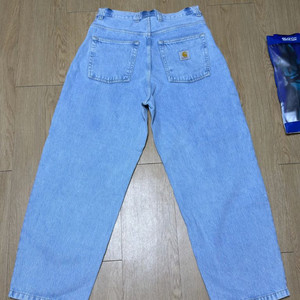 칼하트 WIP 브랜돈 팬츠 블루 헤비 스톤 블리치드 M