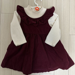 목폴라 일체형 아기 겨울 골덴 원피스(80)