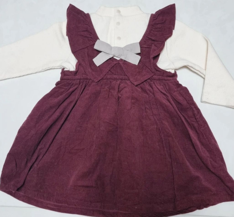 목폴라 일체형 아기 겨울 골덴 원피스(80)--1