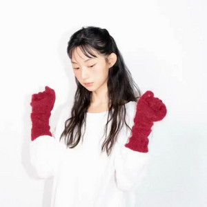 피콜로파라다이스 더위시 리즈 Leeds 알파카 터치 글로브 장갑 레드