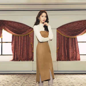 지고트 고가라인 골지니트블럭 머메이드 원피스 55사이즈