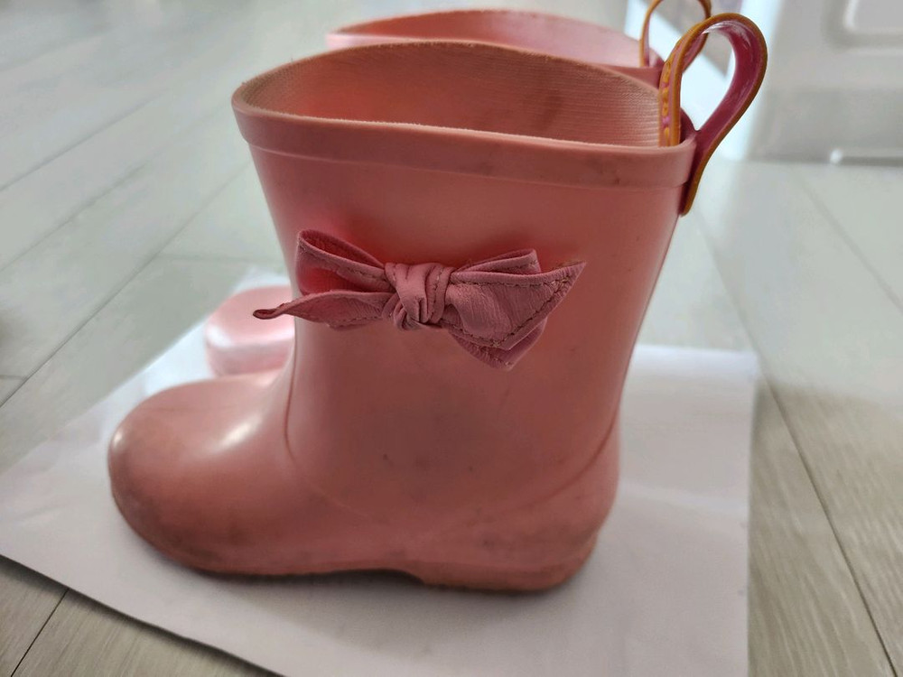 담비 핑크 리본 여아 장화 190 사이즈 6세 7세--1