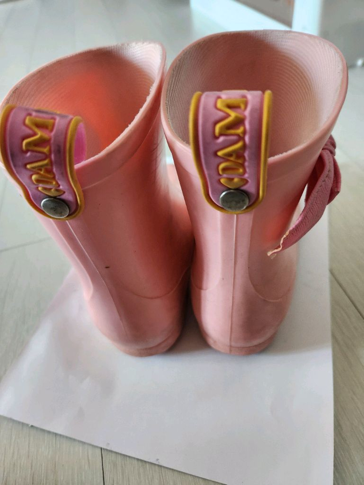 담비 핑크 리본 여아 장화 190 사이즈 6세 7세--2