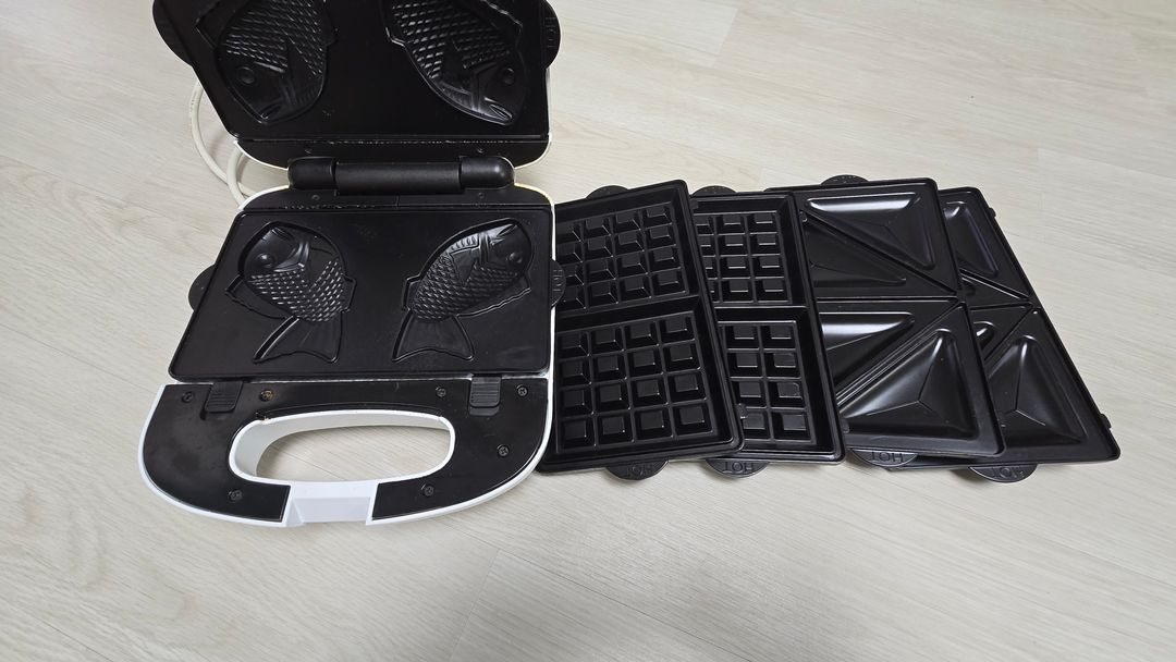 위즈웰 3종패키지 와플 기계 샌드위치 메이커 붕어빵 이미지