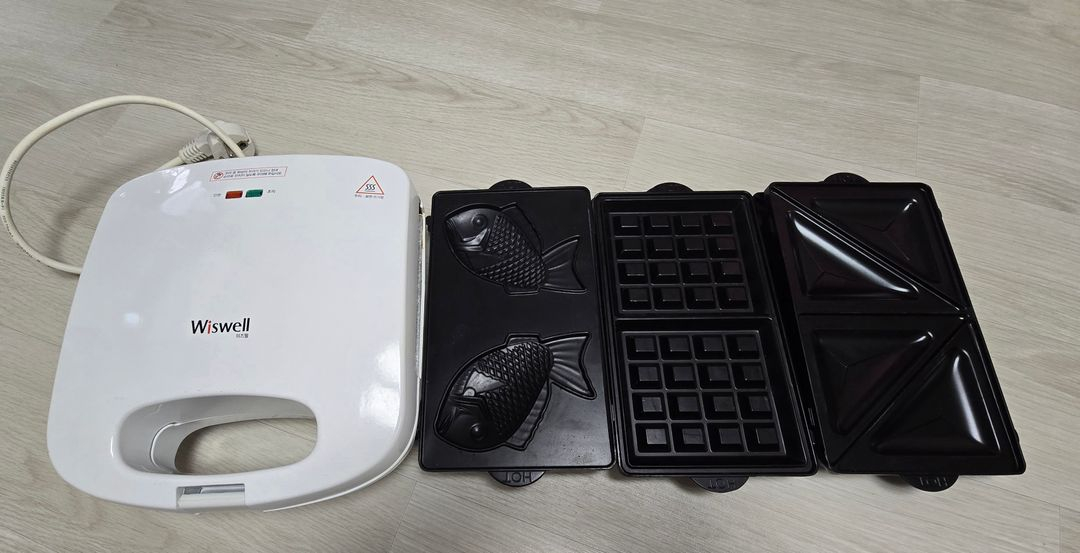 위즈웰 3종패키지 와플 기계 샌드위치 메이커 붕어빵 이미지