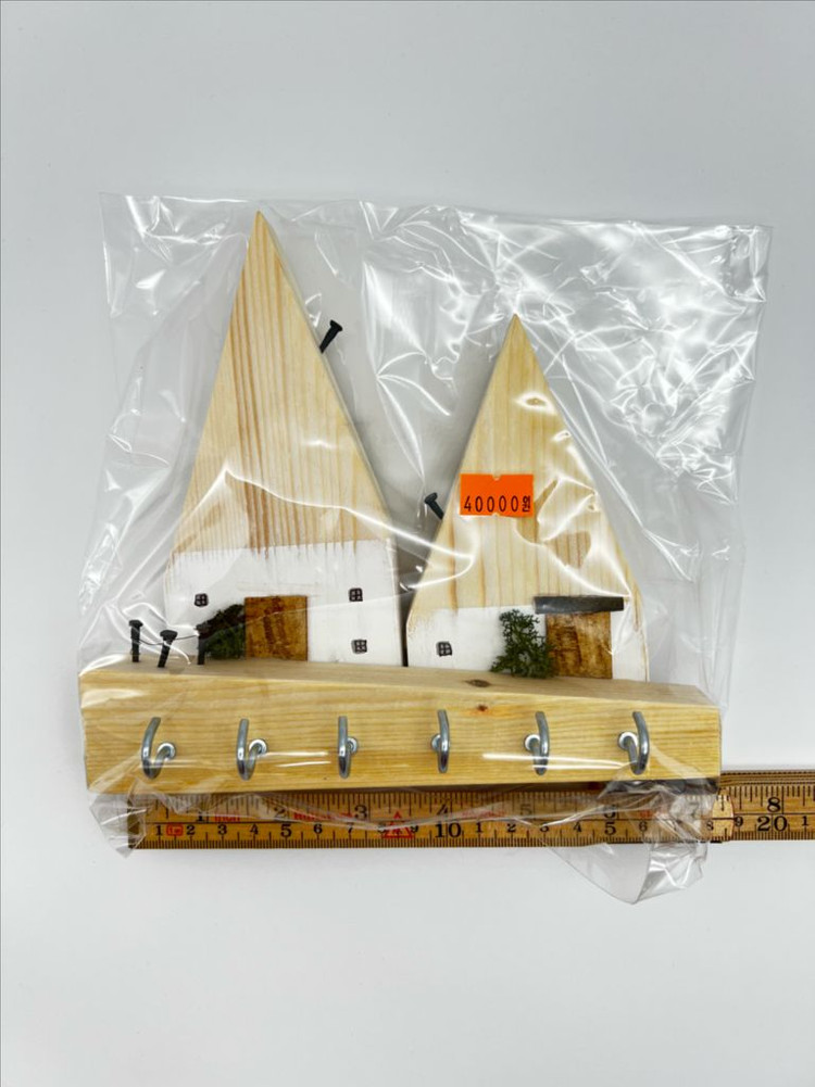 나무토막 집모양 키홀더, 오너먼트--3