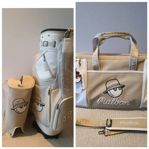 국내당일발송 말본골프백 캐디백 보스턴백 세트 트롤리 바퀴형 베이지