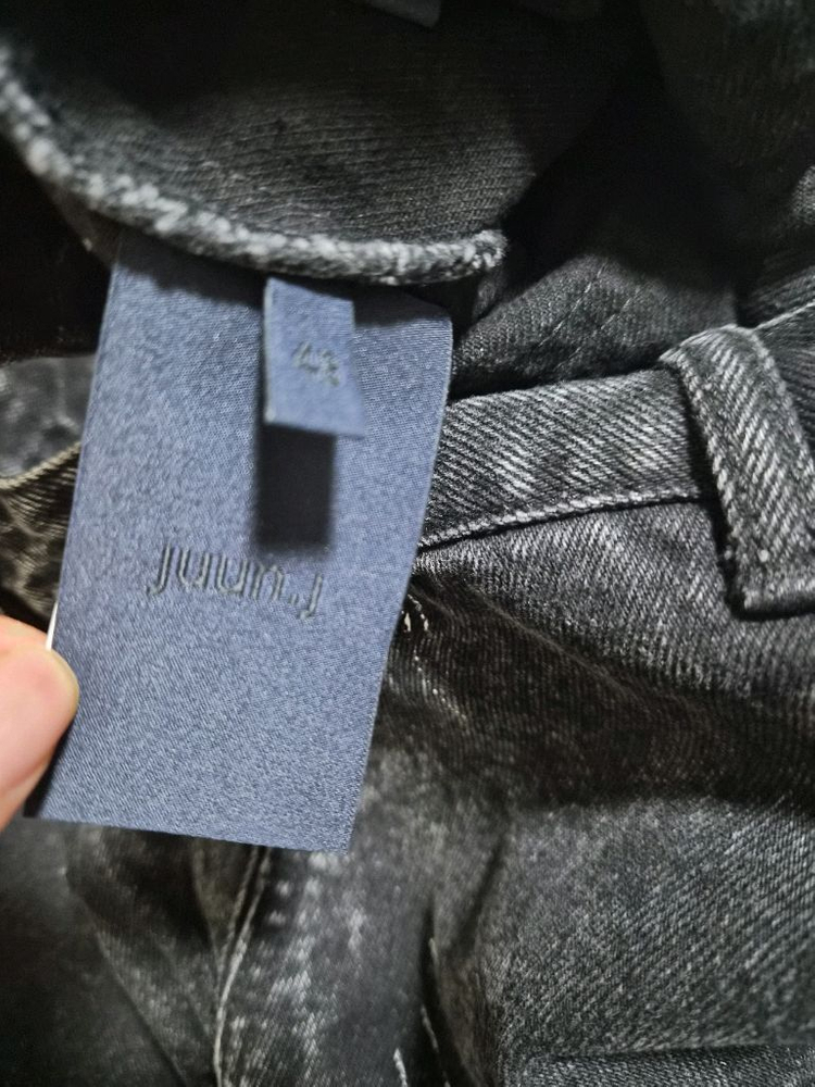 준지 블랙 워싱 데님 카고 팬츠--3