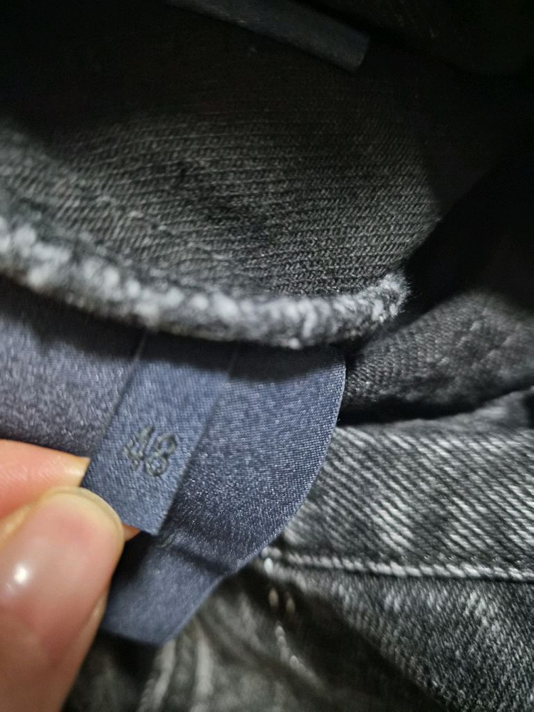 준지 블랙 워싱 데님 카고 팬츠--4