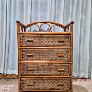 1960~70년대 빈티지 등나무 라탄서랍장