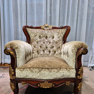 엔틱 원목 벨벳 1인 라운지소파