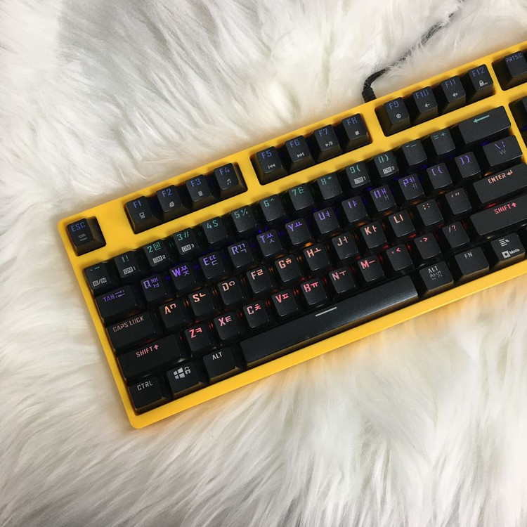앱코 해커 k660s 스페셜 옐로우 기계식키보드--1