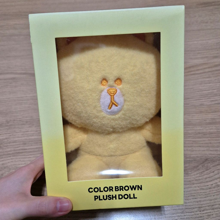 [새상품] 라인프렌즈 컬러 브라운 인형 곰인형 봉제인형 누이구루미--4