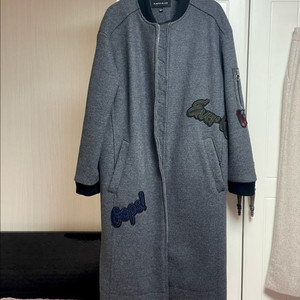 플라스틱아일랜드 누빔 울 롱코트 S