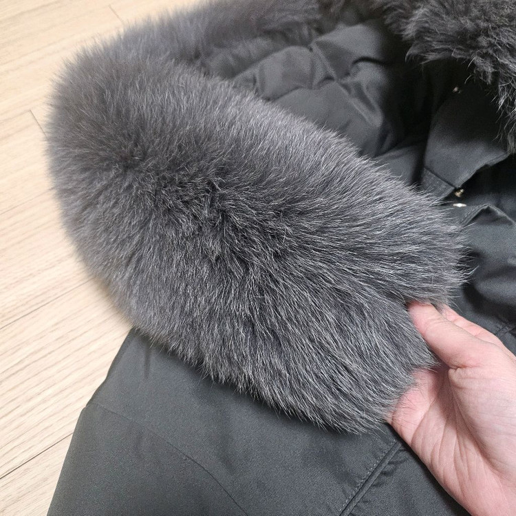 지컷 사가퍼 폭스퍼 구스다운 여성 롱패딩 55-66 새상품 이미지