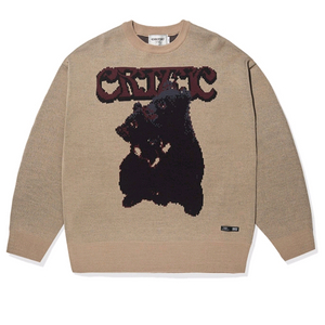 크리틱 니트 LBLACK BEAR KNIT(L/BEIGE)