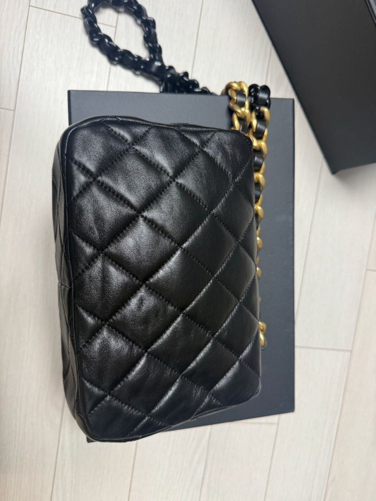 샤넬 시즌백 블랙 램스킨 내장칩--2