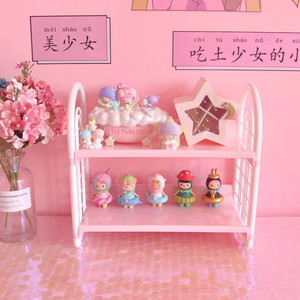 빈티지 소녀감성 핑크 분홍 2단 수납 장식장