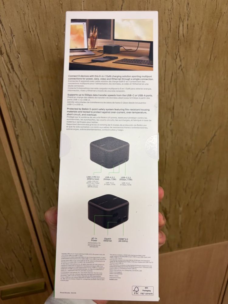 미개봉 벨킨 USB-C 6-in-1 코어 GaN 독 130W 이미지