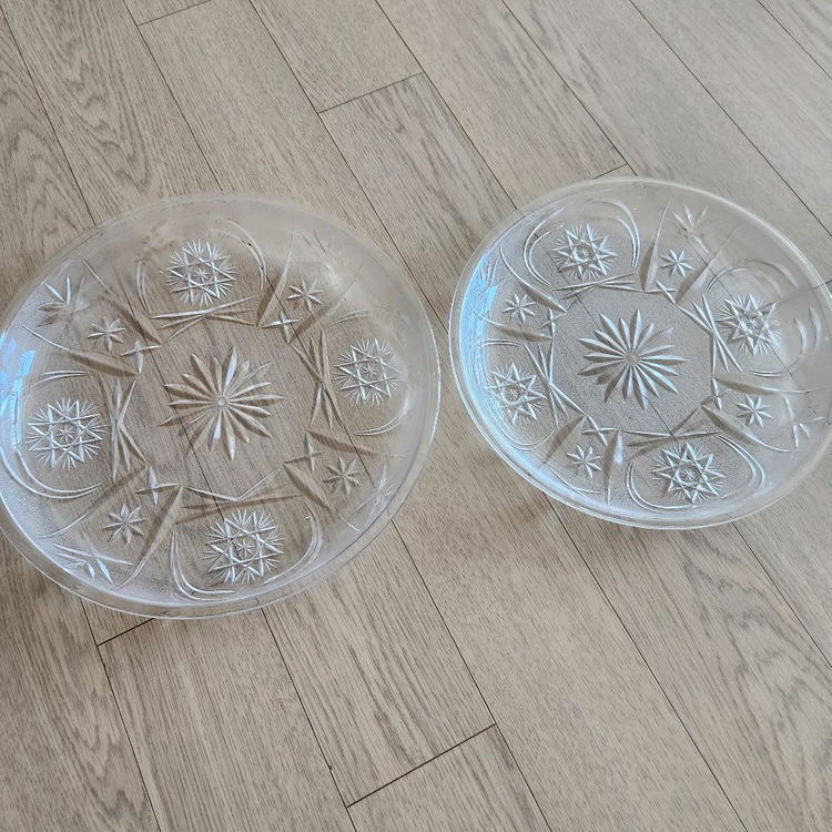 크리스탈스타일 접시 2개--1