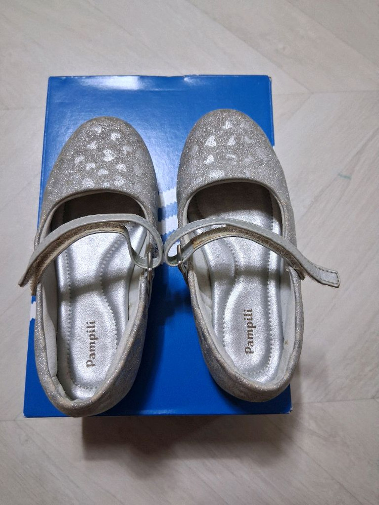 유아 여아 팜필리 은색 아동 구두 170mm 이미지