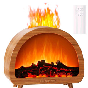 (새상품) 미니 가습기 반원 벽난로 불멍 LED 분위기 무드등 가습기 탁상용 저소음 초음파 인테리어 소품
