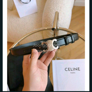 셀린느 벨트 트리옹프 블랙 실버