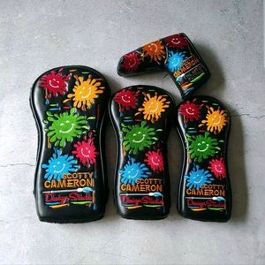 골프커버세트 스마일 스플레쉬 드라이버 우드 유틸 퍼터 커버 세트 블랙