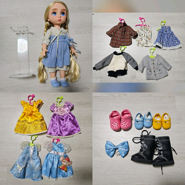 베이비돌 라푼젤 구푼젤 황금발 + 옷,신발 일괄--0