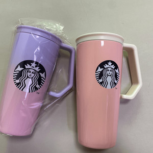 스타벅스 SS 처비 핸들 핑크 텀블러 22 밸런타인 퍼플 핑크 473ml
