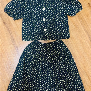 가을겨울 여아 꽃무늬 자켓 스커트 셋업 팝니다. XL 이미지