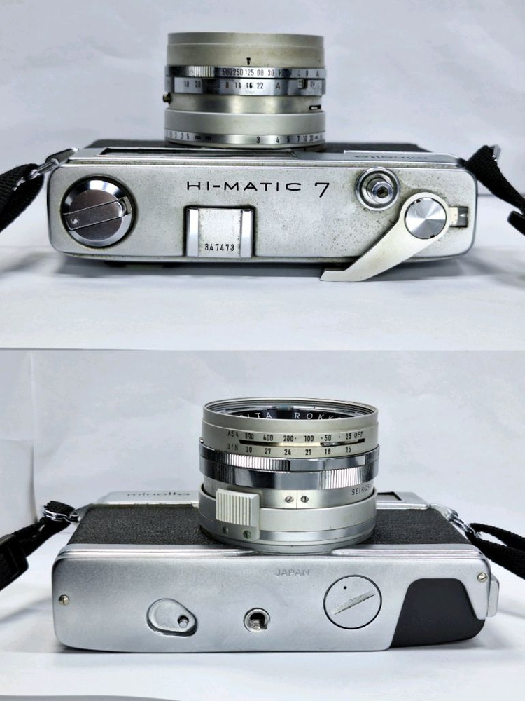 미놀타 Hi-Matic 7 하이매틱 필름카메라 풀세트/외장 노출계,가방,플래시,스트랩,렌즈캡,핫슈연장거치대/빈티지--6