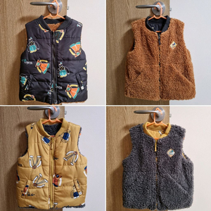 일괄,택포) 삠뽀요 유아 겨울옷 양면 패딩조끼 110
