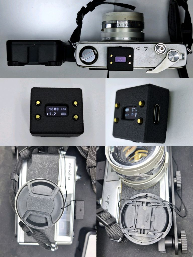 미놀타 Hi-Matic 7 하이매틱 필름카메라 풀세트/외장 노출계,가방,플래시,스트랩,렌즈캡,핫슈연장거치대/빈티지--9