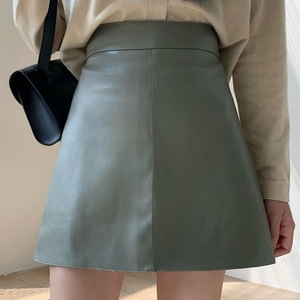 그린색 레더스커트
