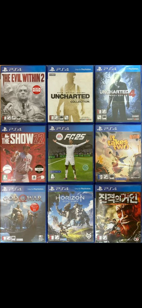 PS4/플스4 진격의 거인, 니어 레플리칸트, 철권7, 갓 오브 워, 다잉라이트2, 월드워Z, 드래곤즈 크라운 프로 이미지