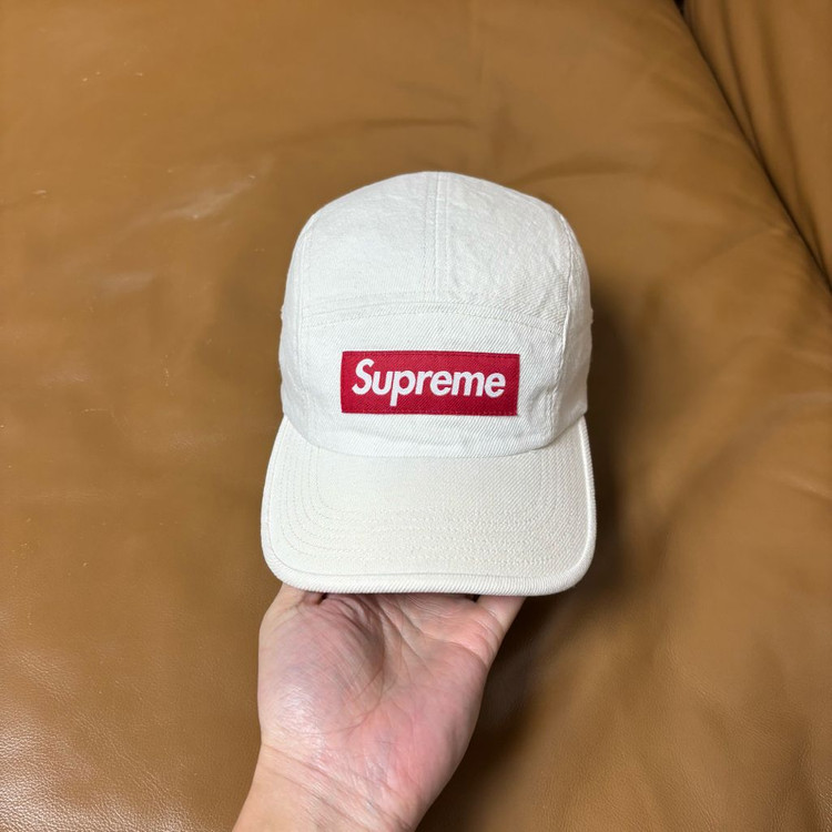 슈프림 캠프캡 모자 박스로고 23SS 데님 내츄럴--2