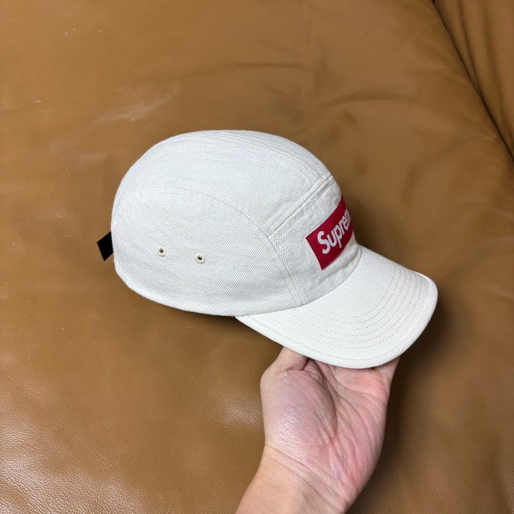 슈프림 캠프캡 모자 박스로고 23SS 데님 내츄럴--3