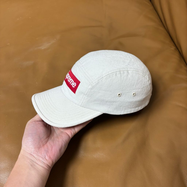 슈프림 캠프캡 모자 박스로고 23SS 데님 내츄럴--4