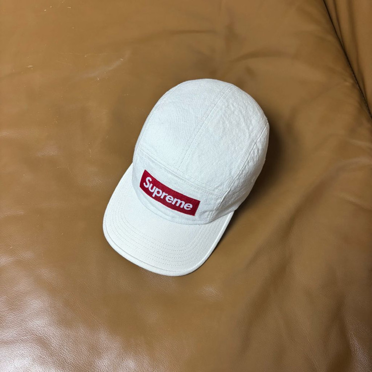 슈프림 캠프캡 모자 박스로고 23SS 데님 내츄럴--5
