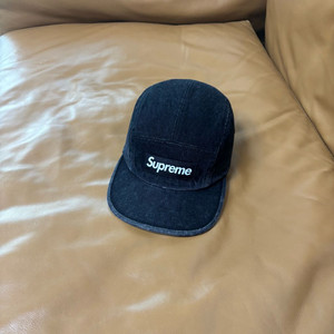 슈프림 캠프캡 모자 박스로고 데님 블랙