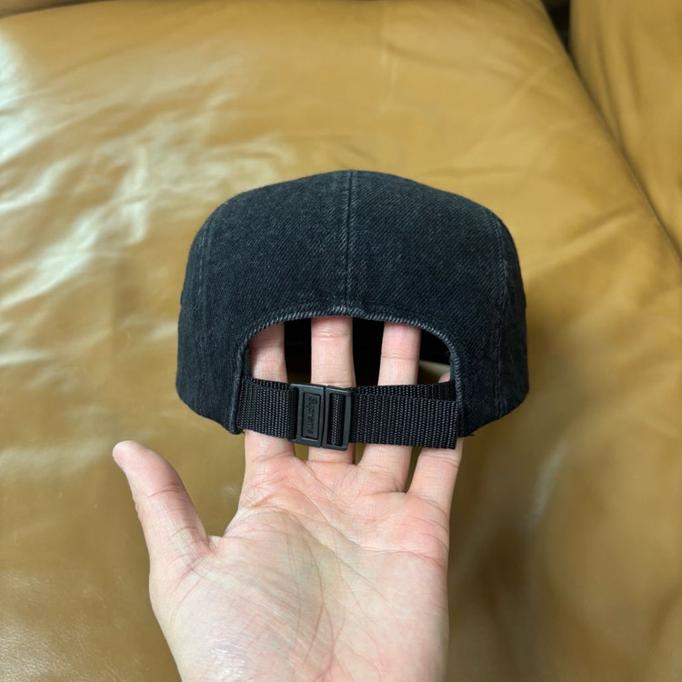 슈프림 캠프캡 모자 박스로고 데님 블랙--6