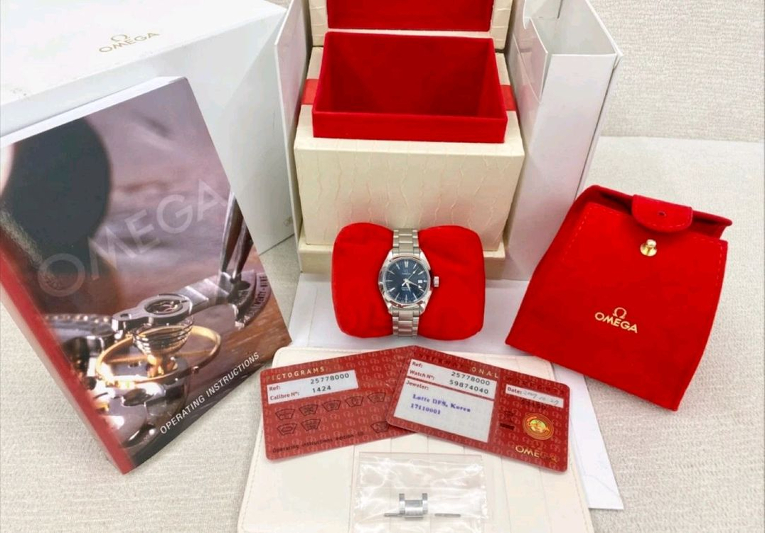 오메가 아쿠아테라 여성용 29mm 청판 스틸 국내 제품 이미지