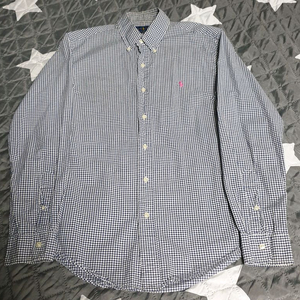 (해외판) 폴로랄프로렌 슬림핏 깅엄체크 셔츠 네이비 (M)