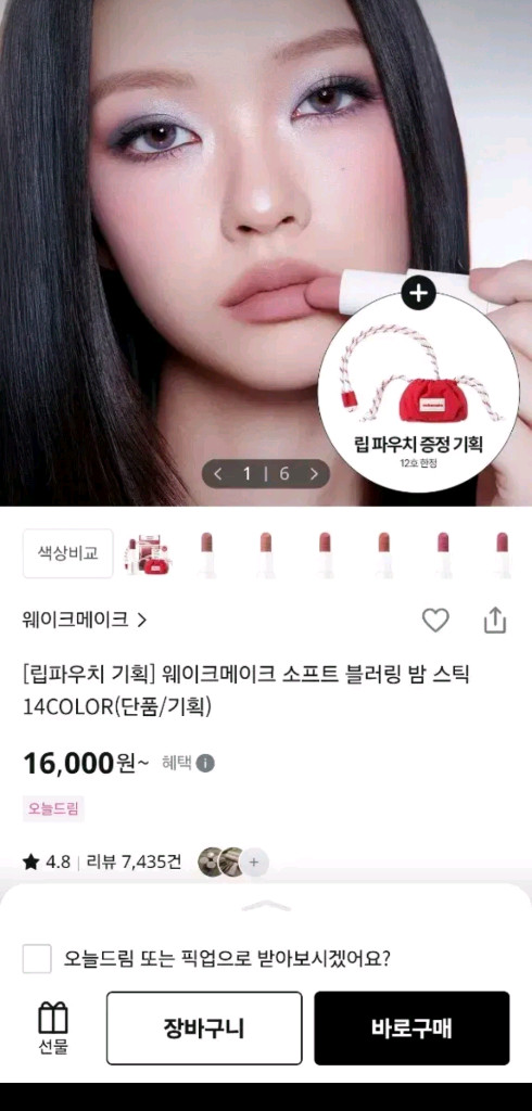 새상품) 웨메 올영기획 립 파우치 세트 11,12호 웨이크메이크 올리브영 이미지