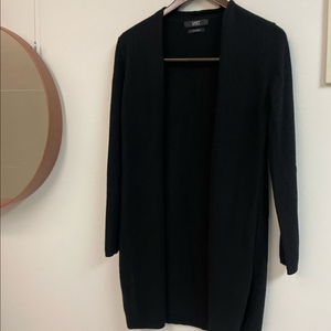 캐시미어100블랙롱가디건*미착용