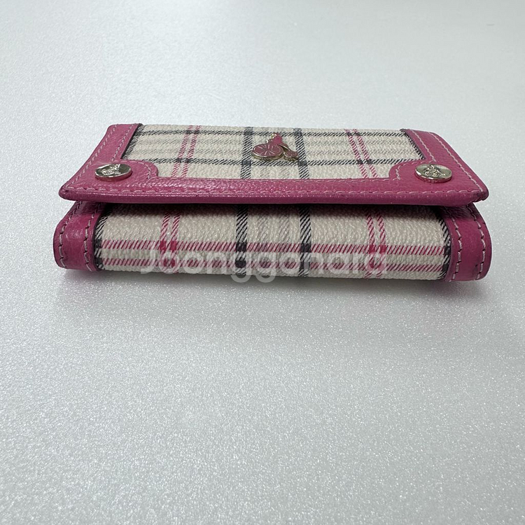 Beanpole 빈폴 핑크 미니 키링 3단 지갑--4