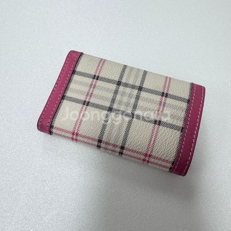 Beanpole 빈폴 핑크 미니 키링 3단 지갑--5