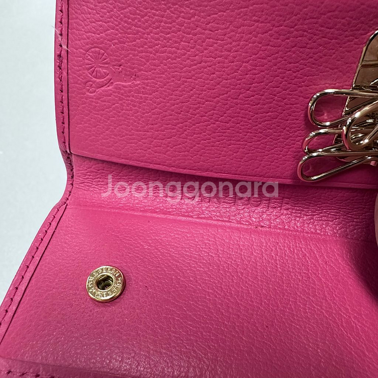 Beanpole 빈폴 핑크 미니 키링 3단 지갑--7