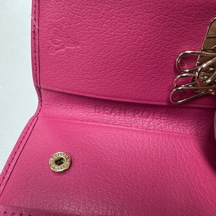 Beanpole 빈폴 핑크 미니 키링 3단 지갑--7